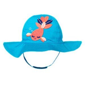 NWT Gymboree Blue Fancy Fish Sunhat Sun Hat Beach Pool Bucket Toddler Girl 2T-3T